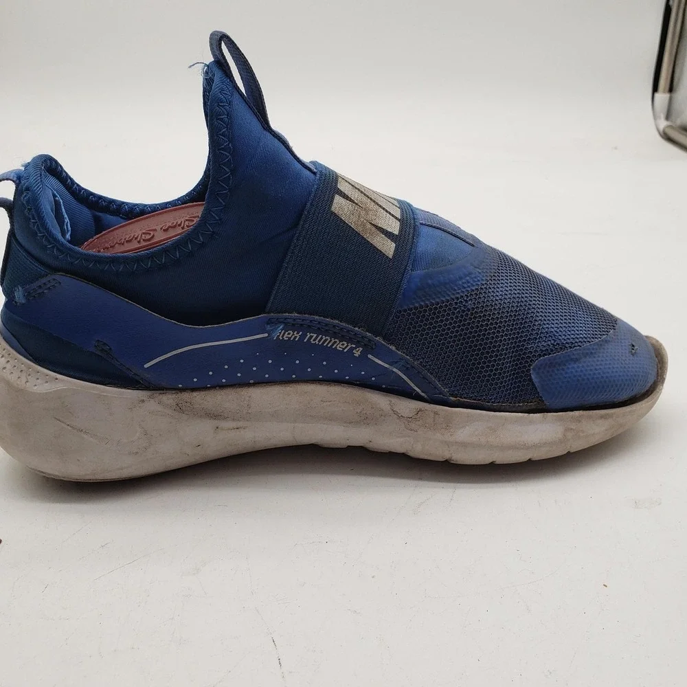 Nike Flex Runner Shoes Youth Size 5Y Blue Slip On Running Sneakers Athletic